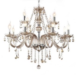Large Crystal Chandelier Cognac European Ceiling Light