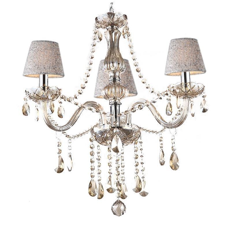 Classic European Crystal Chandelier Cognac Pendant Light