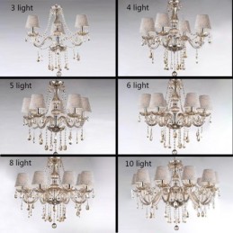 Classic European Crystal Chandelier Cognac Pendant Light