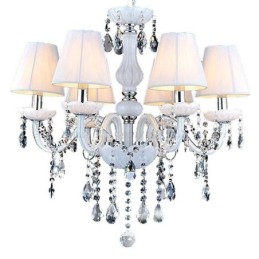 European Crystal Chandelier Unique White Jade Pendant Light