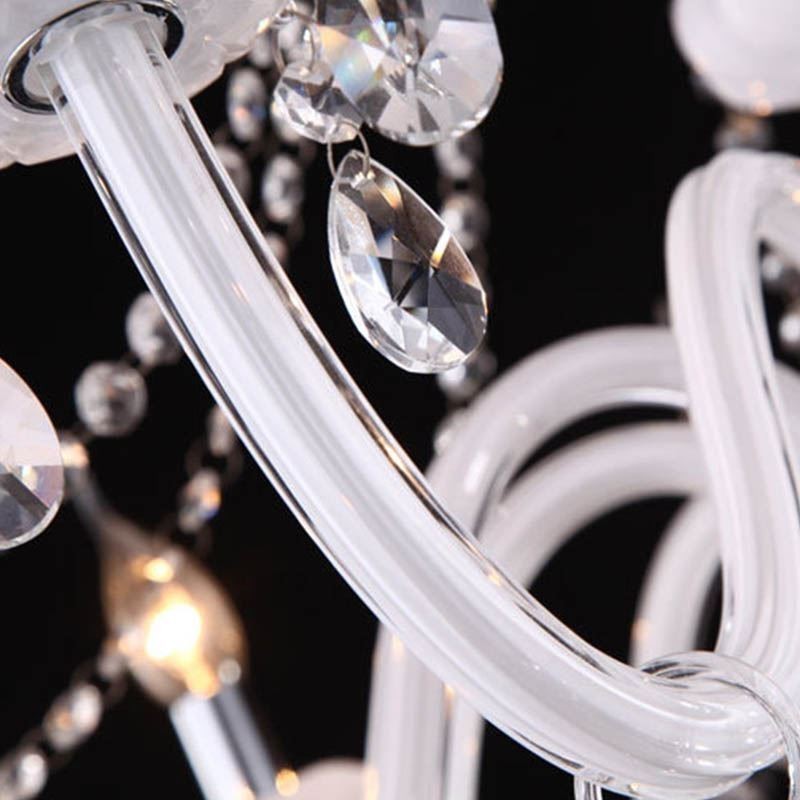 European Crystal Chandelier Unique White Jade Pendant Light