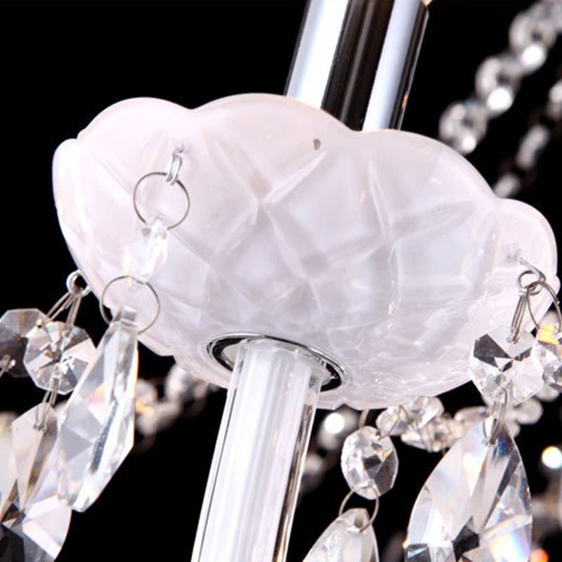 European Crystal Chandelier Unique White Jade Pendant Light