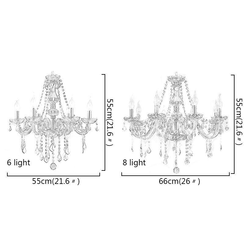 Elegant Crystal Chandelier European Style Glass Pendant Light