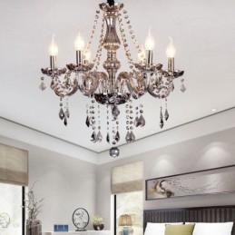 Elegant Crystal Chandelier European Style Glass Pendant Light