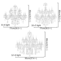 Large European Crystal Chandelier Elegant Pendant Light