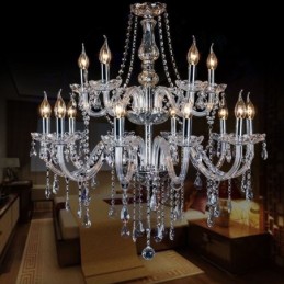 European Crystal Chandelier Transparent Pendant Light