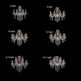 Large European Crystal Chandelier Transparent Ceiling Light