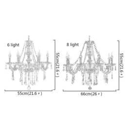 Large European Crystal Chandelier Transparent Ceiling Light