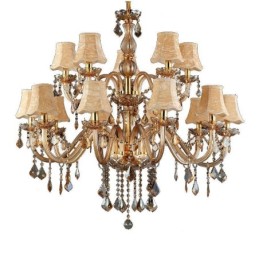 Large Luxury Crystal Chandelier European Amber Ceiling Light