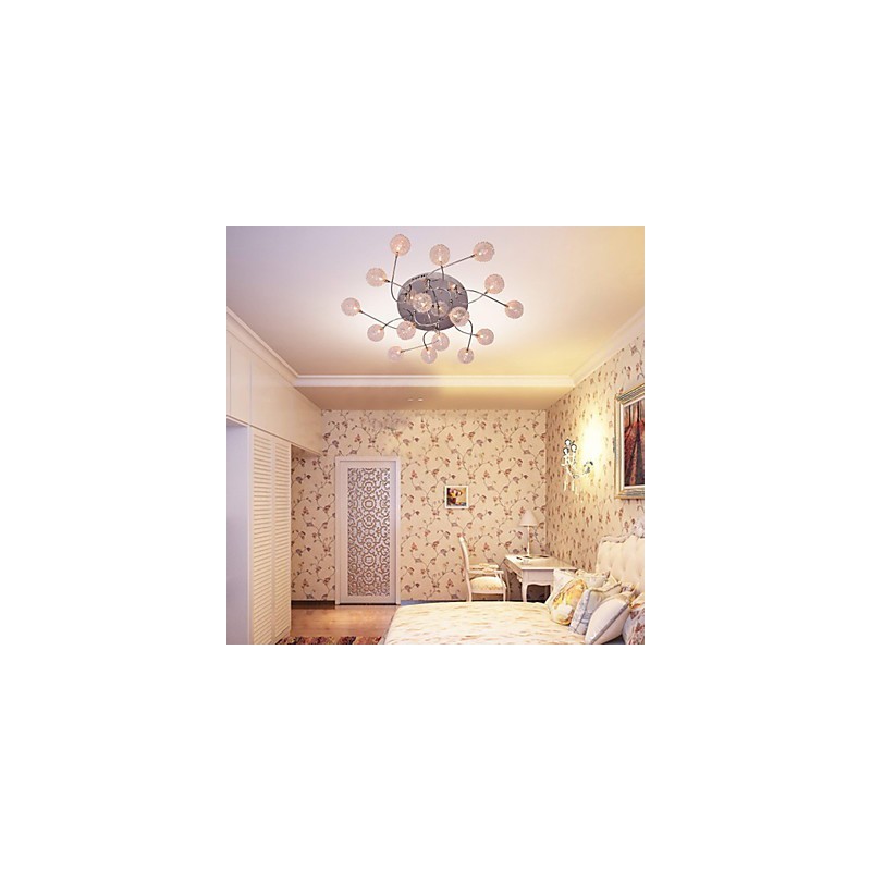 G4 Iron Flush Mount Light with Aluminum Shades