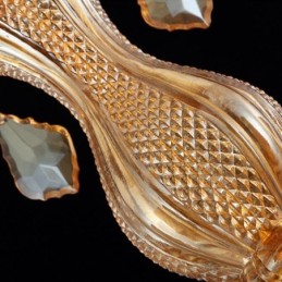 Large Luxury Crystal Chandelier European Amber Ceiling Light