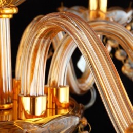 Large Luxury Crystal Chandelier European Amber Ceiling Light