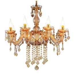 European Crystal Chandelier Elegant Amber Pendant Light