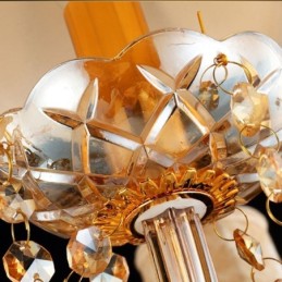 European Crystal Chandelier Elegant Amber Pendant Light