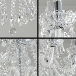 Large European Crystal Chandelier White Pendant Light