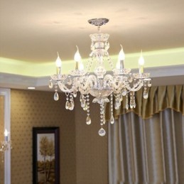 Modern Crystal Chandelier European Transparent Pendant Light