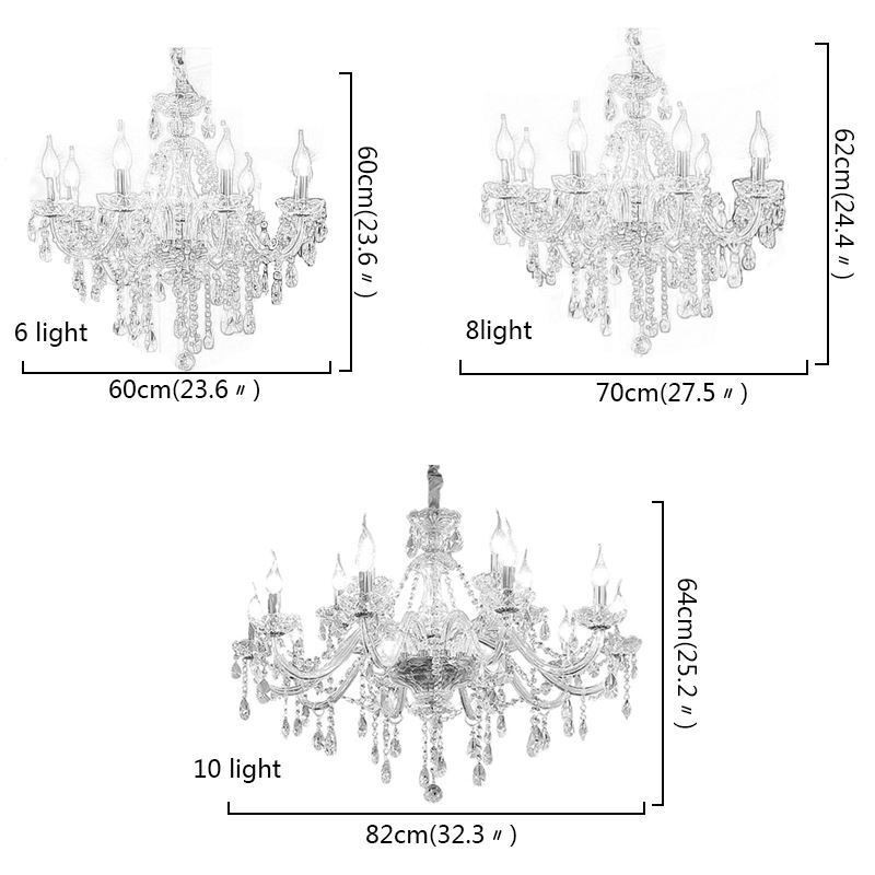 Modern Crystal Chandelier European Transparent Pendant Light