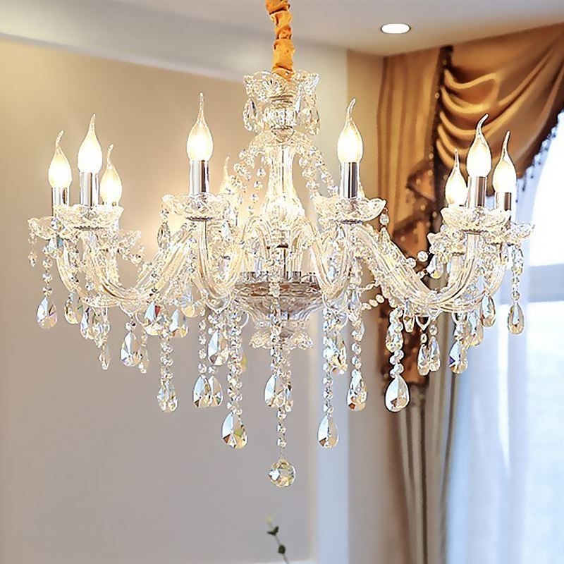 Modern Crystal Chandelier European Transparent Pendant Light