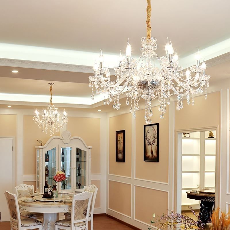 Modern Crystal Chandelier European Transparent Pendant Light
