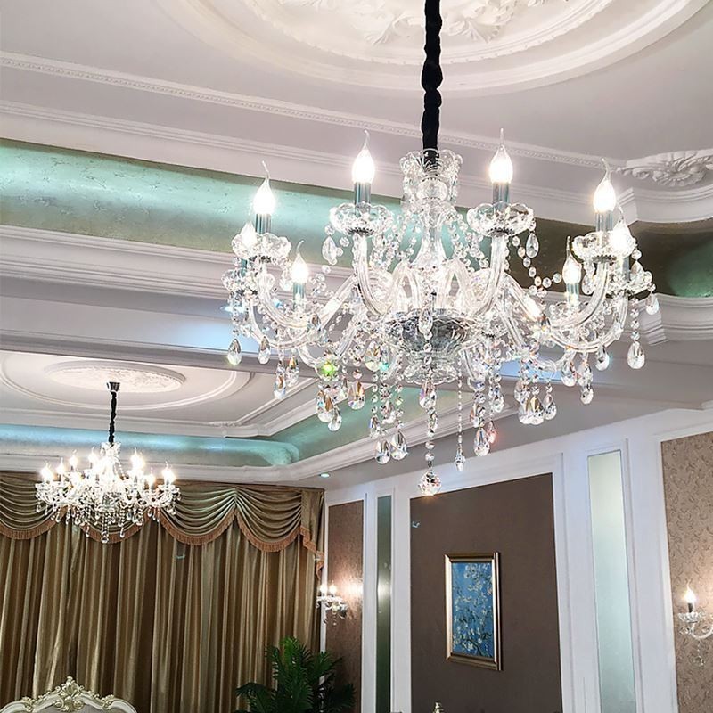 Modern Crystal Chandelier European Transparent Pendant Light