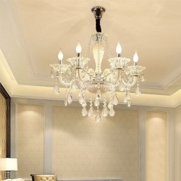 European Crystal Chandelier Elegant Pendant Light