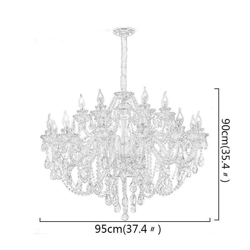 European Crystal Chandelier Luxury Cognac Pendant Light
