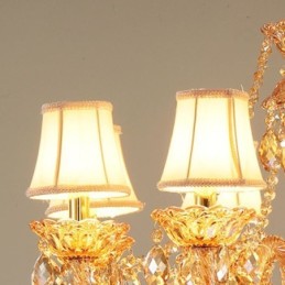 European Crystal Chandelier Luxury Cognac Pendant Light