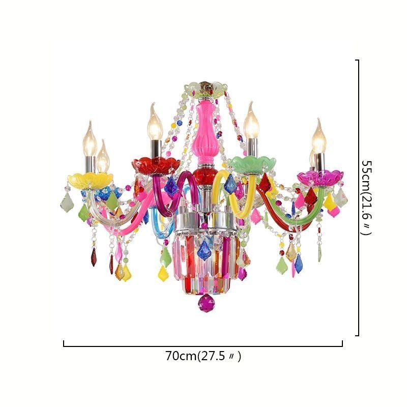 Colourful Crystal Chandelier European Unique Pendant Light