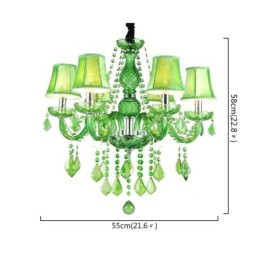 Unique Crystal Chandelier European Style Grass Green Pendant Light