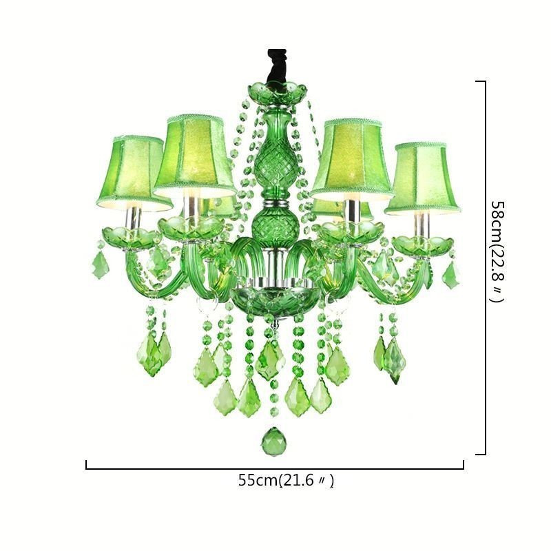 Unique Crystal Chandelier European Style Grass Green Pendant Light