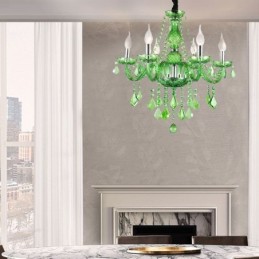 Unique Crystal Chandelier European Style Grass Green Pendant Light