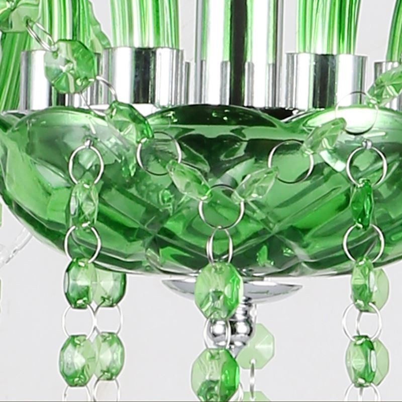 Unique Crystal Chandelier European Style Grass Green Pendant Light
