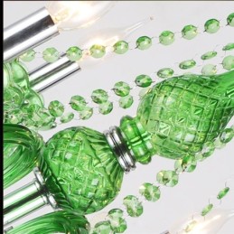 Unique Crystal Chandelier European Style Grass Green Pendant Light