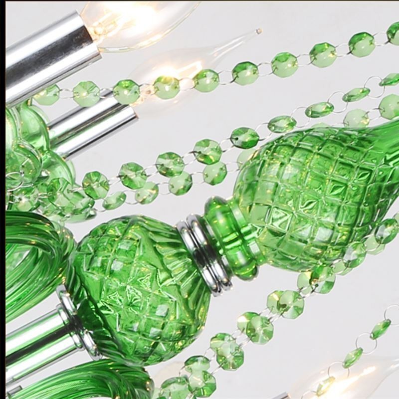 Unique Crystal Chandelier European Style Grass Green Pendant Light