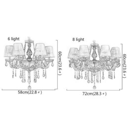 Elegant Crystal Chandelier European Style Purple Pendant Light