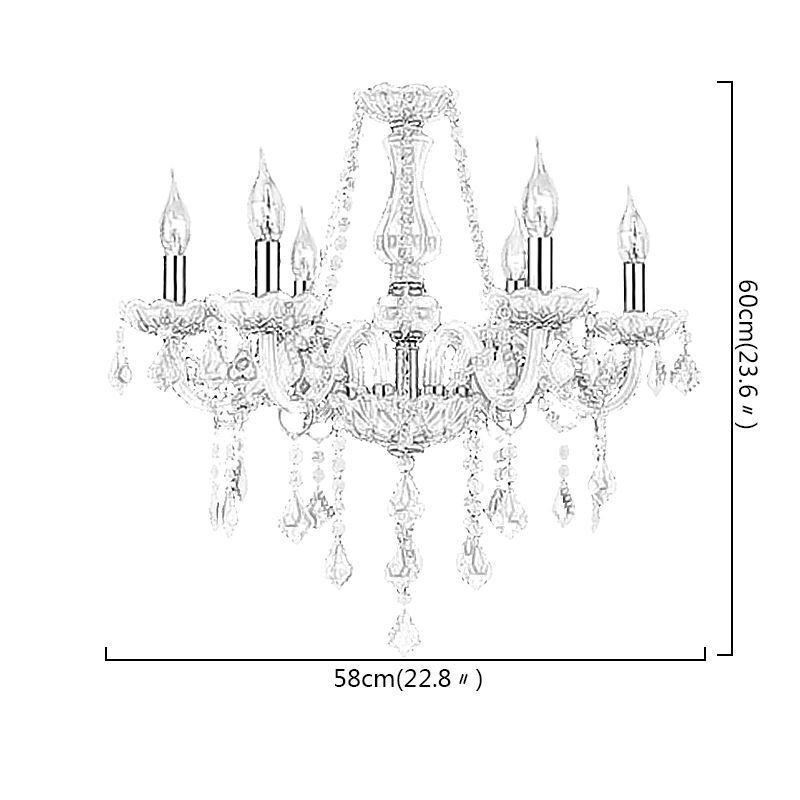 European Style Crystal Chandelier Pink Pendant Light Romantic