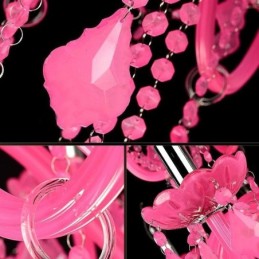 European Style Crystal Chandelier Pink Pendant Light Romantic