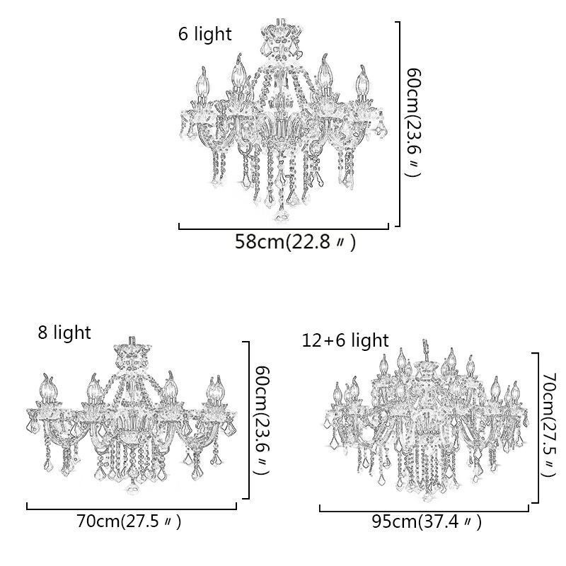 European Crystal Chandelier Red Colour Pendant Light