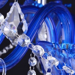 European Style Crystal Chandelier Blue Crystal Glass Pendant Light
