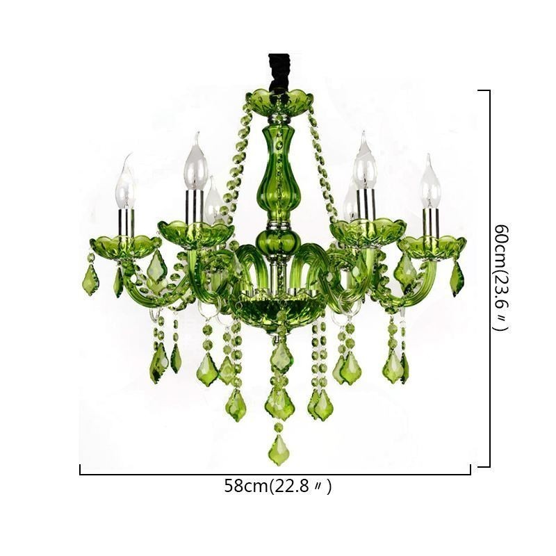 European Style Crystal Chandelier Unique Green Pendant Light