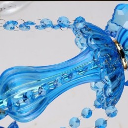 Elegant Crystal Chandelier European Blue Pendant Light