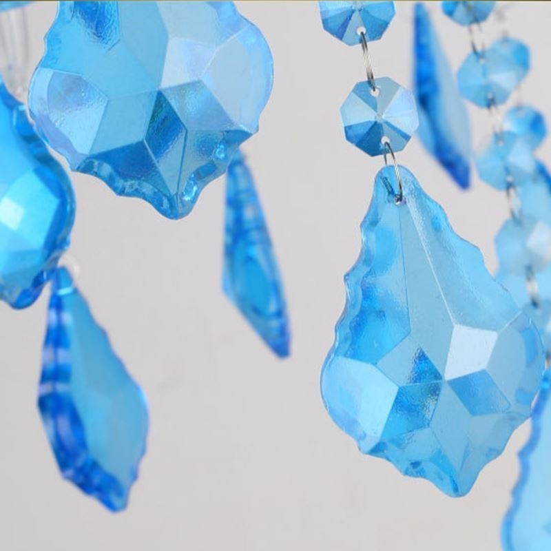 Elegant Crystal Chandelier European Blue Pendant Light