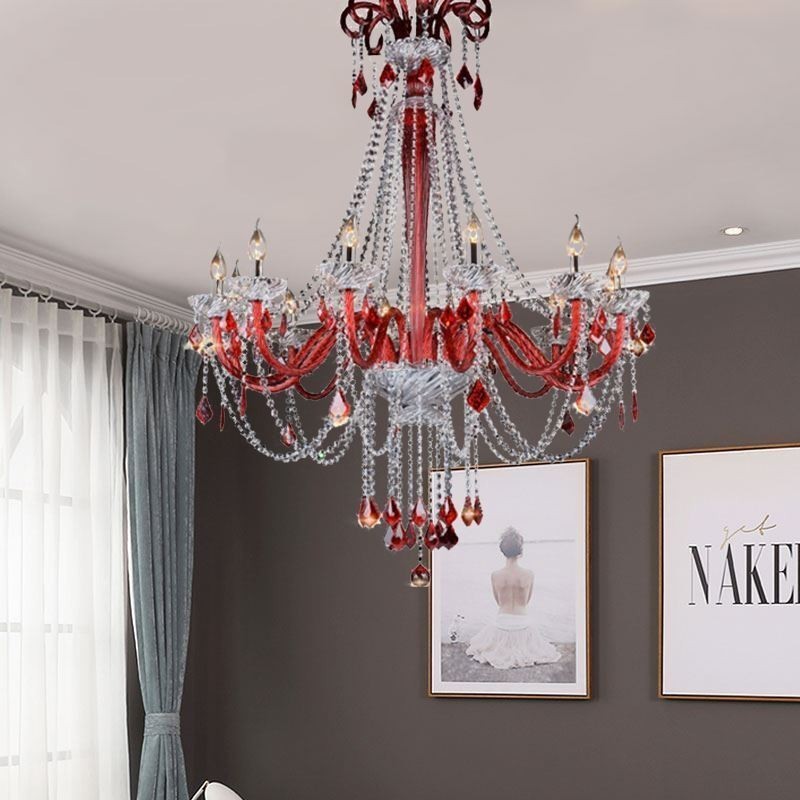European Crystal Chandelier Elegant Pendant Light