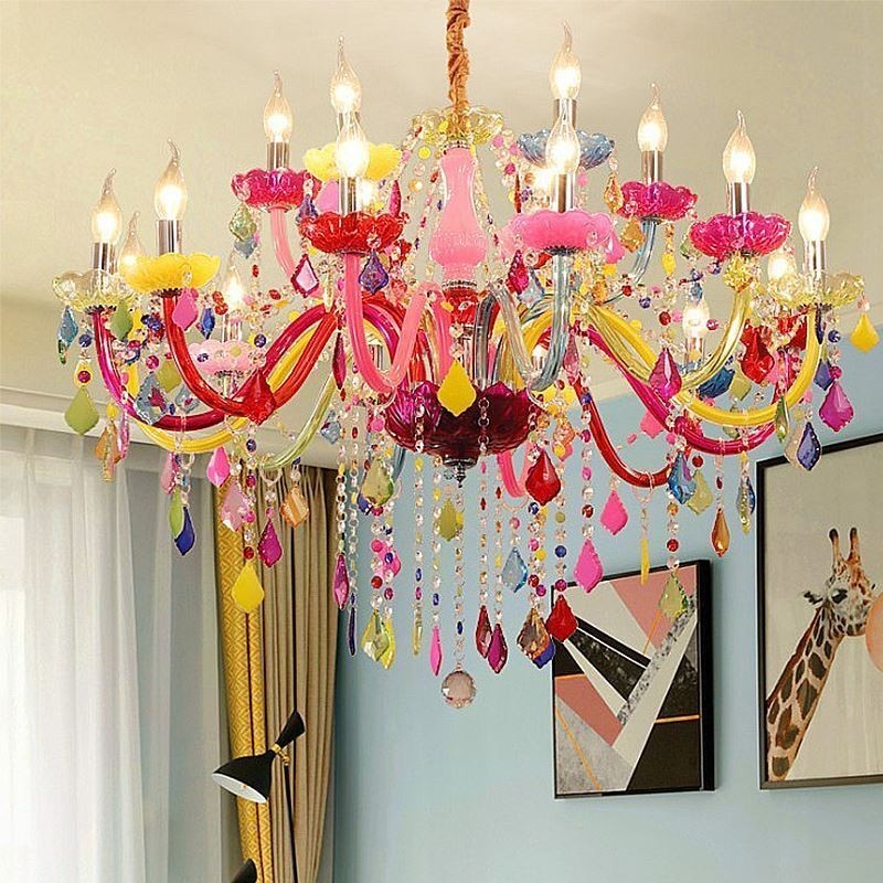 Colourful European Style Chandelier Luxury Pendant Light