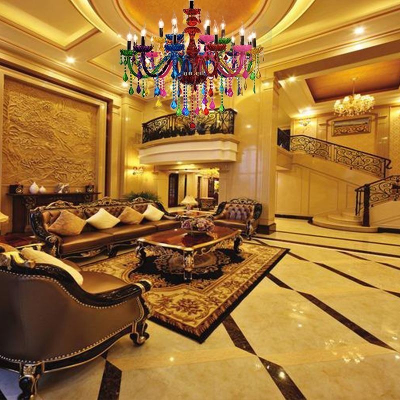Colourful European Style Chandelier Luxury Pendant Light