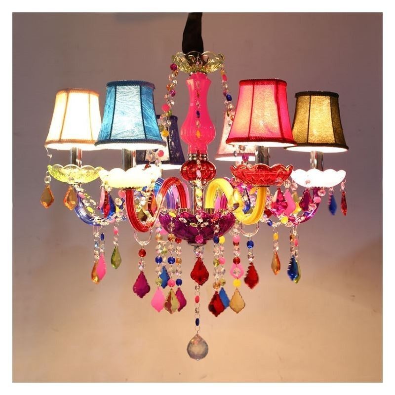 Large Colourful Crystal Chandelier European Pendant Light