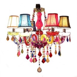 Large Colourful Crystal Chandelier European Pendant Light
