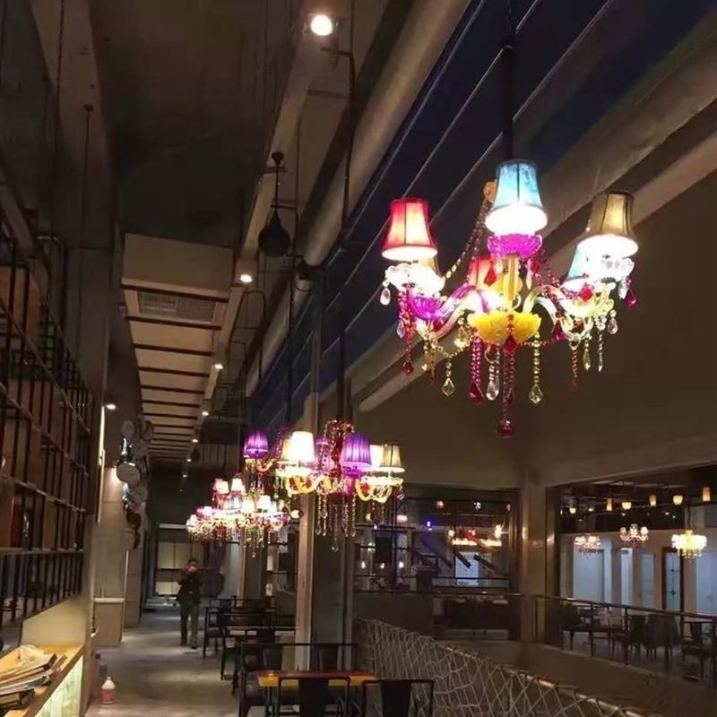 Large Colourful Crystal Chandelier European Pendant Light