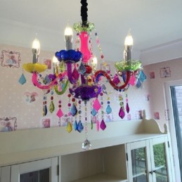 Large Colourful Crystal Chandelier European Pendant Light