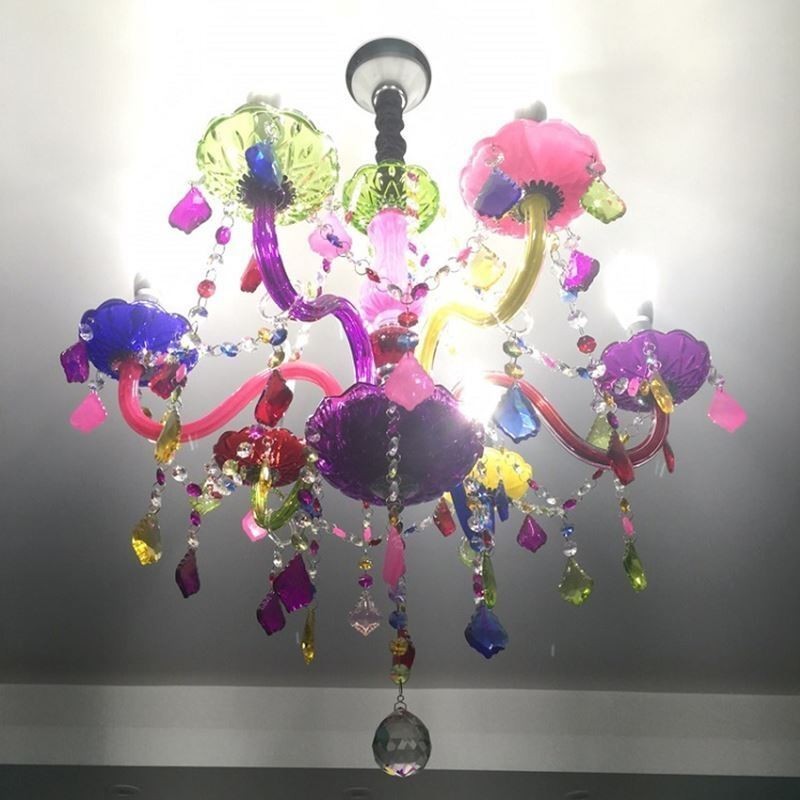 Large Colourful Crystal Chandelier European Pendant Light